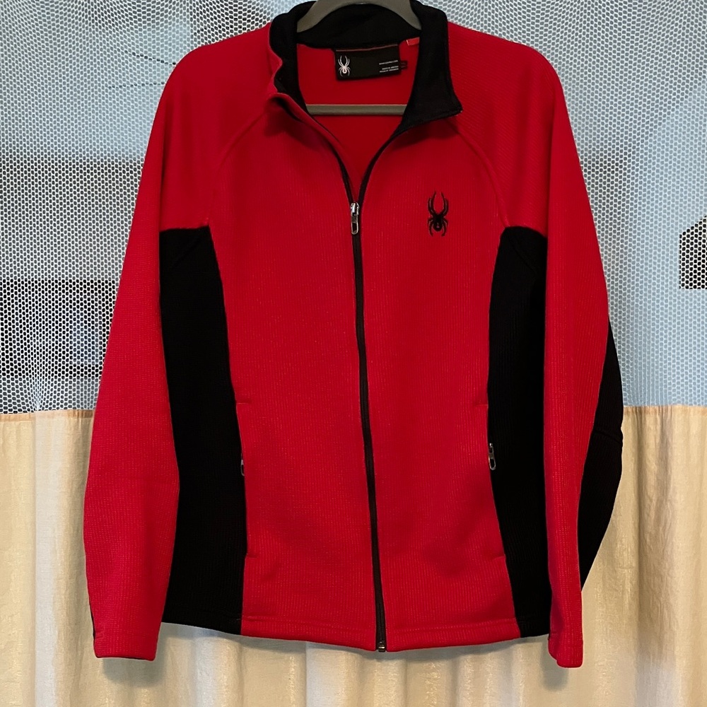 Spyder Red and Black Zip-Up Performance Jacket